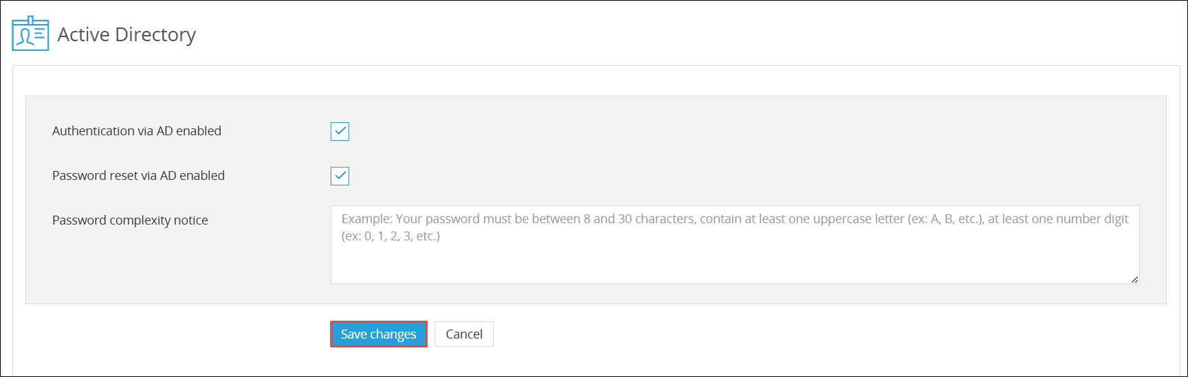 Active directory page