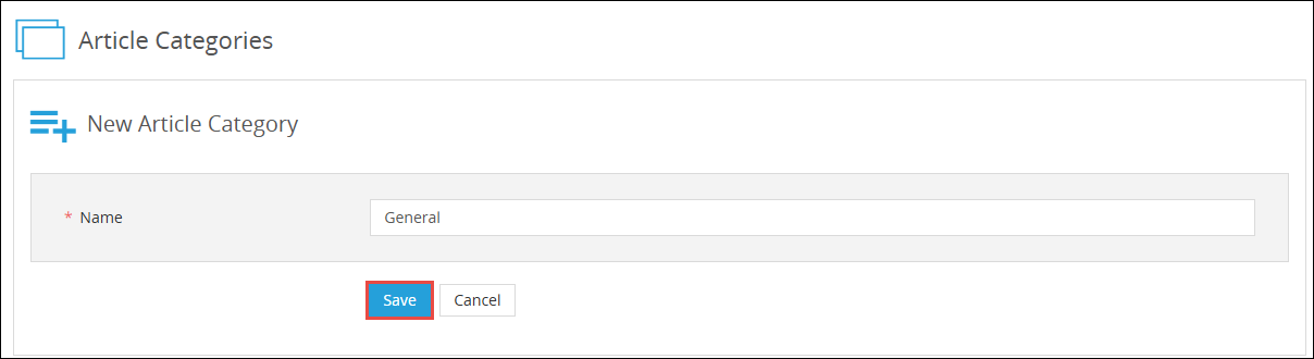 Article categories save