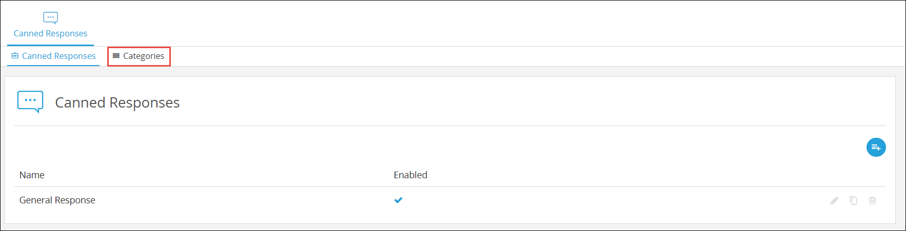 Categories tab