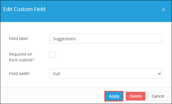 Edit custom field